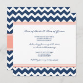 Invitations du Blue Coral Chevron (Devant / Derrière)