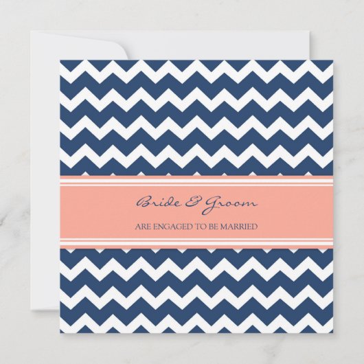 Invitations du Blue Coral Chevron (Dos)