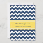 Invitations du Blue Lemon Chevron Engagement Party (Dos)