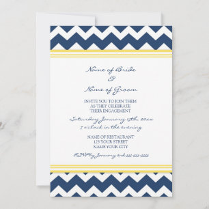 Invitations du Blue Lemon Chevron Engagement Party