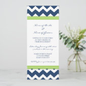 Invitations du Blue Lime Chevron Engagement Party (Debout devant)