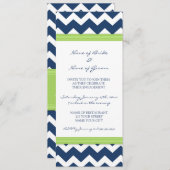 Invitations du Blue Lime Chevron Engagement Party (Devant / Derrière)