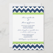 Invitations du Blue Lime Chevron Engagement Party (Devant)