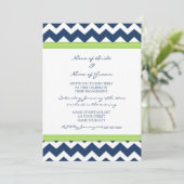 Invitations du Blue Lime Chevron Engagement Party (Debout devant)