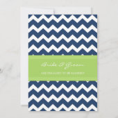 Invitations du Blue Lime Chevron Engagement Party (Dos)