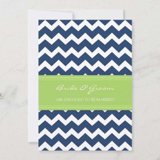 Invitations du Blue Lime Chevron Engagement Party (Dos)