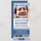 Invitations du Blue Soccer Graduation Party (Devant / Derrière)