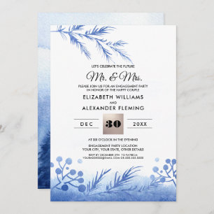 Invitations du Blue Winter Forest Engagement Party