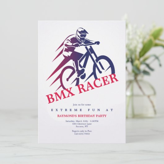Invitations du BMX Racer Party (Debout devant)