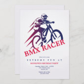 Invitations du BMX Racer Party (Devant / Derrière)