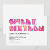 Invitations du bonbon 16 à lueur électrique (Devant / Derrière)