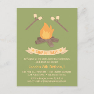 Invitations du Bonfire Camp Out Anniversaire de en