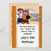 Invitations du Bowling Party (Devant / Derrière)