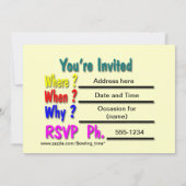 Invitations du Bowling Party (Dos)