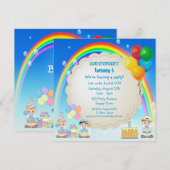 Invitations du Boy's Rainbow & Cake Birthday Party (Devant / Derrière)