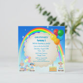 Invitations du Boy's Rainbow & Cake Birthday Party (Debout devant)