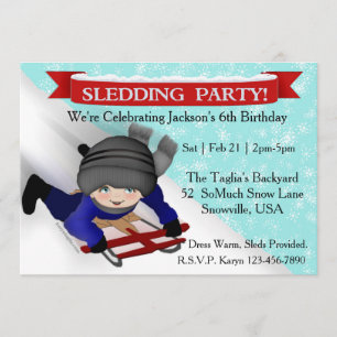 Invitations du Boy's Sledding Party