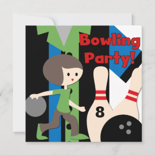 Invitations du Brunette Boy Bowling Party