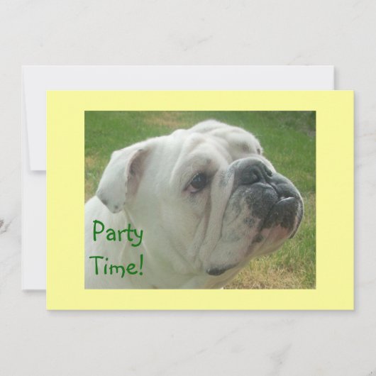 Invitations du Bulldog Party anglaises les plus fo (Devant)