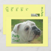 Invitations du Bulldog Party anglaises les plus fo (Devant / Derrière)