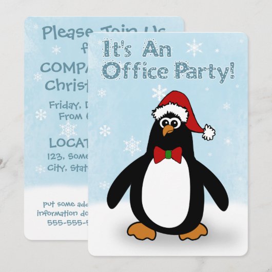 Invitations du bureau de Noël (Devant / Derrière)