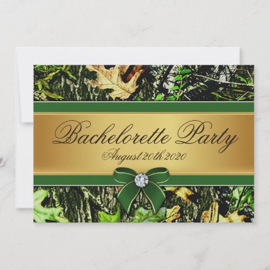 Invitations du Camo Bachelorette Party de chasse v (Devant)