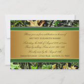 Invitations du Camo Bachelorette Party de chasse v (Dos)