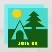 Invitations du camp de camping Tent Pine Sun Turq  (Devant / Derrière)