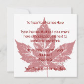 Invitations du Canada Cool personnalisé CAnada RSV (Dos)