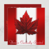 Invitations du Canada Feuille d'érable personnalis (Devant / Derrière)
