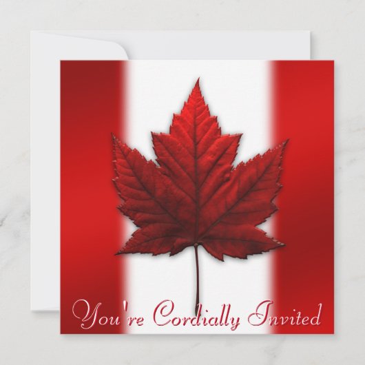 Invitations du Canada Feuille d'érable personnalis (Devant)