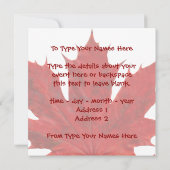 Invitations du Canada Personnalisé Drapeau du Cana (Dos)