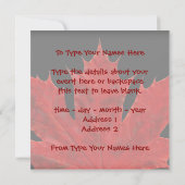 Invitations du Canada Personnalisé Drapeau du Cana (Dos)