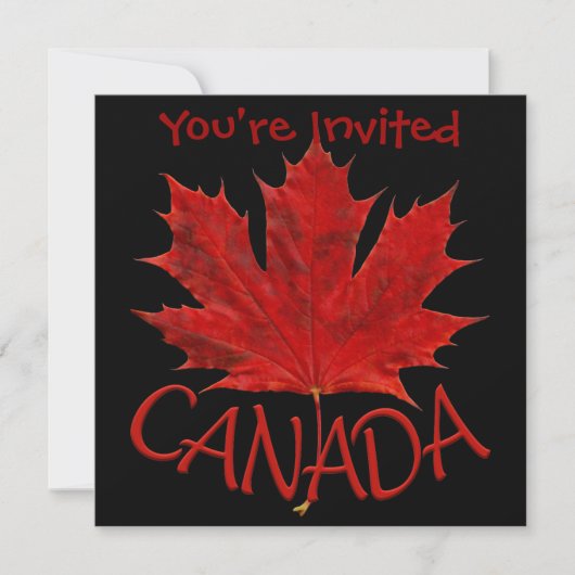 Invitations du Canada Personnalisé Drapeau du Cana (Devant)