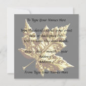 Invitations du Canada Personnalisé Gold Canada RSV (Dos)