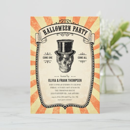 Invitations du Carnaval vintage (Debout devant)