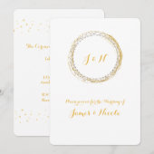Invitations du cercle d'étincelles d'or blanc (Devant / Derrière)