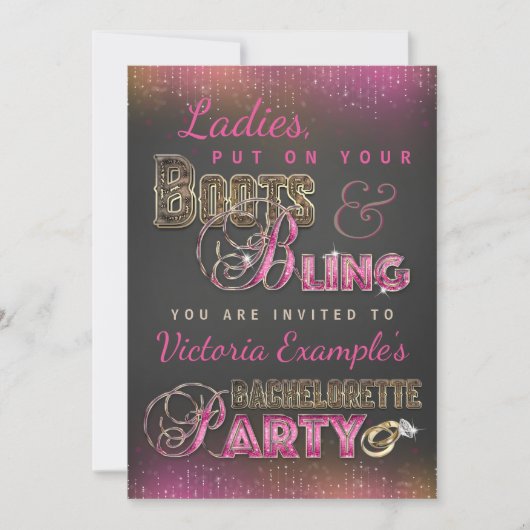 Invitations du Chalkboard Bachelorette Party (Devant)