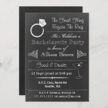 Invitations du Chalkboard Bachelorette Party<br><div class="desc">Invitations de Bachelorette à plateau-chalet tendance</div>