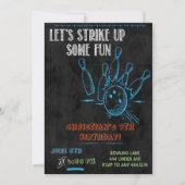 Invitations du Chalkboard Bowling Party (Devant)
