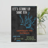 Invitations du Chalkboard Bowling Party (Debout devant)