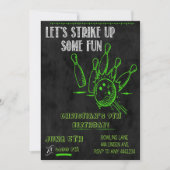Invitations du Chalkboard Bowling Party (Devant)