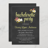 Invitations du Chalkboard Floral Bachelorette Part (Devant / Derrière)