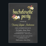 Invitations du Chalkboard Floral Bachelorette Part<br><div class="desc">Invitations modernes de mariage en tableau noir - Floral Garden Bouquet Bachelorette Party. Fleurs abstraites jaunes et blanches, lumineuses et gaies, agrémentées d'accents roses de thé. Typographie décontractée amusante et féminine dans la calligraphie lilas sur tableau noir gris ardoise. Il suffit d'ajouter le nom de la future mariée, la date,...</div>