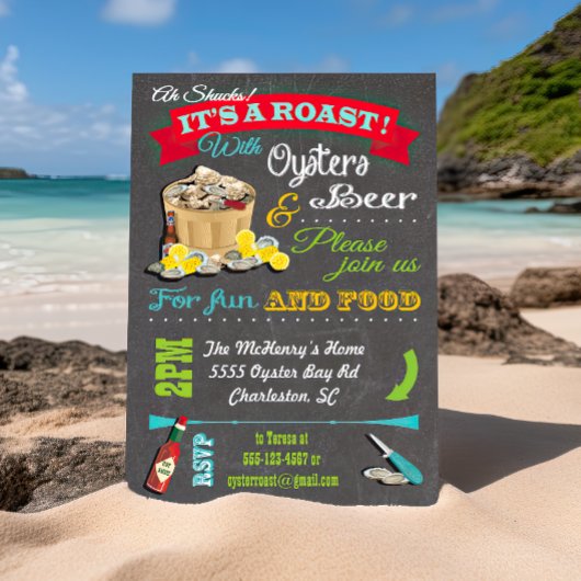 Invitations du Chalkboard Oyster Roast Party