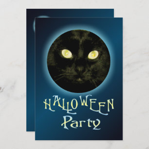 Invitations du chat dans la fête d'Halloween de la