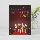 Invitations du Chic Red Carpet Bachelorette Party (Debout devant)