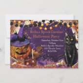 Invitations du citrouille Cat Halloween Party (Devant)