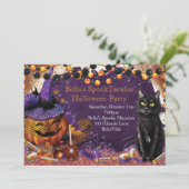 Invitations du citrouille Cat Halloween Party (Debout devant)