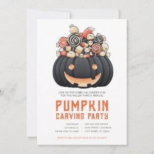 Invitations du Citrouille de sculpture d'Halloween